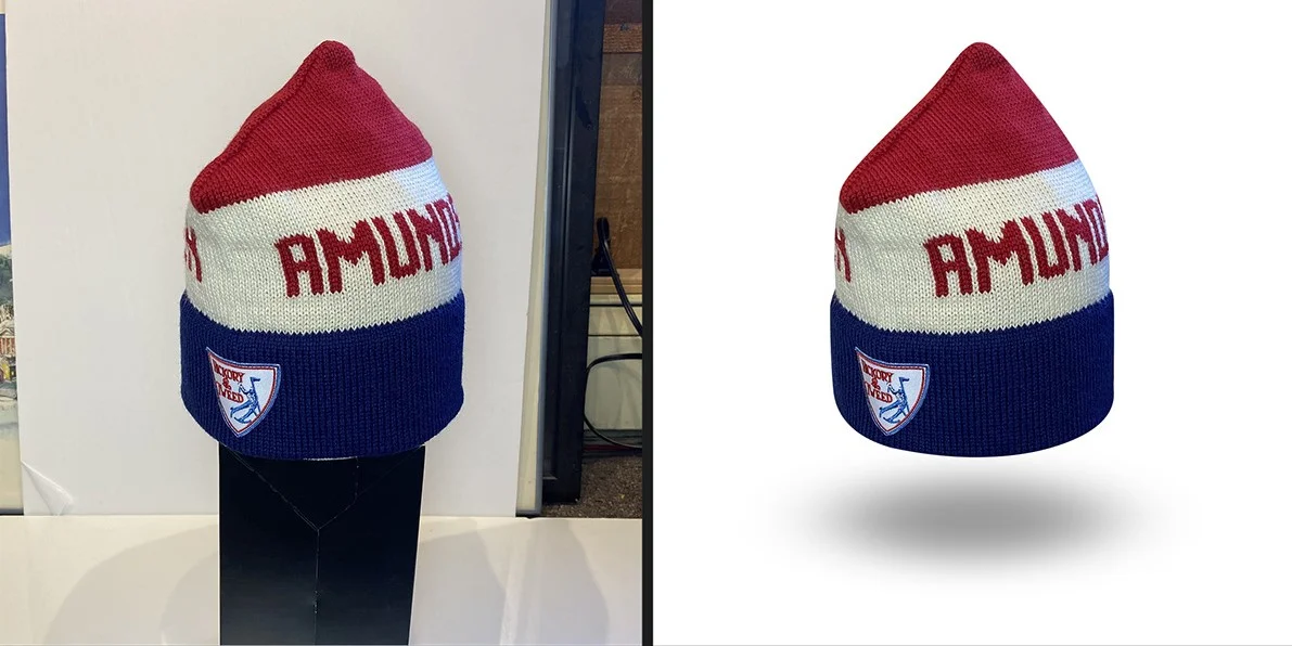 Before and after drop shadow image editing for e-commerce