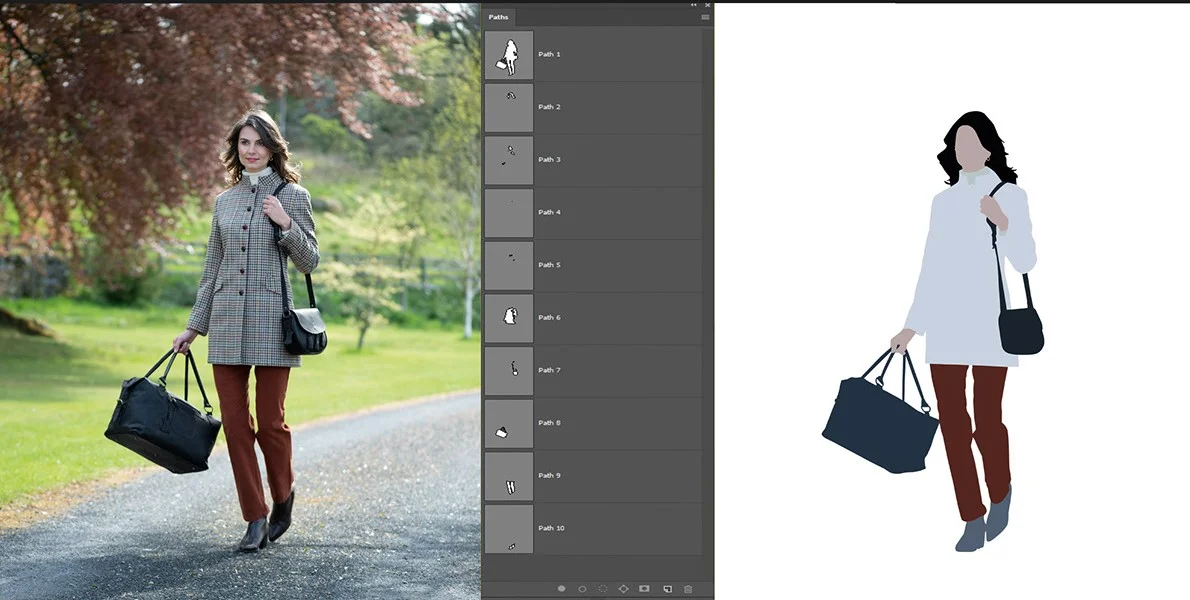 Multiple clipping paths for product layers