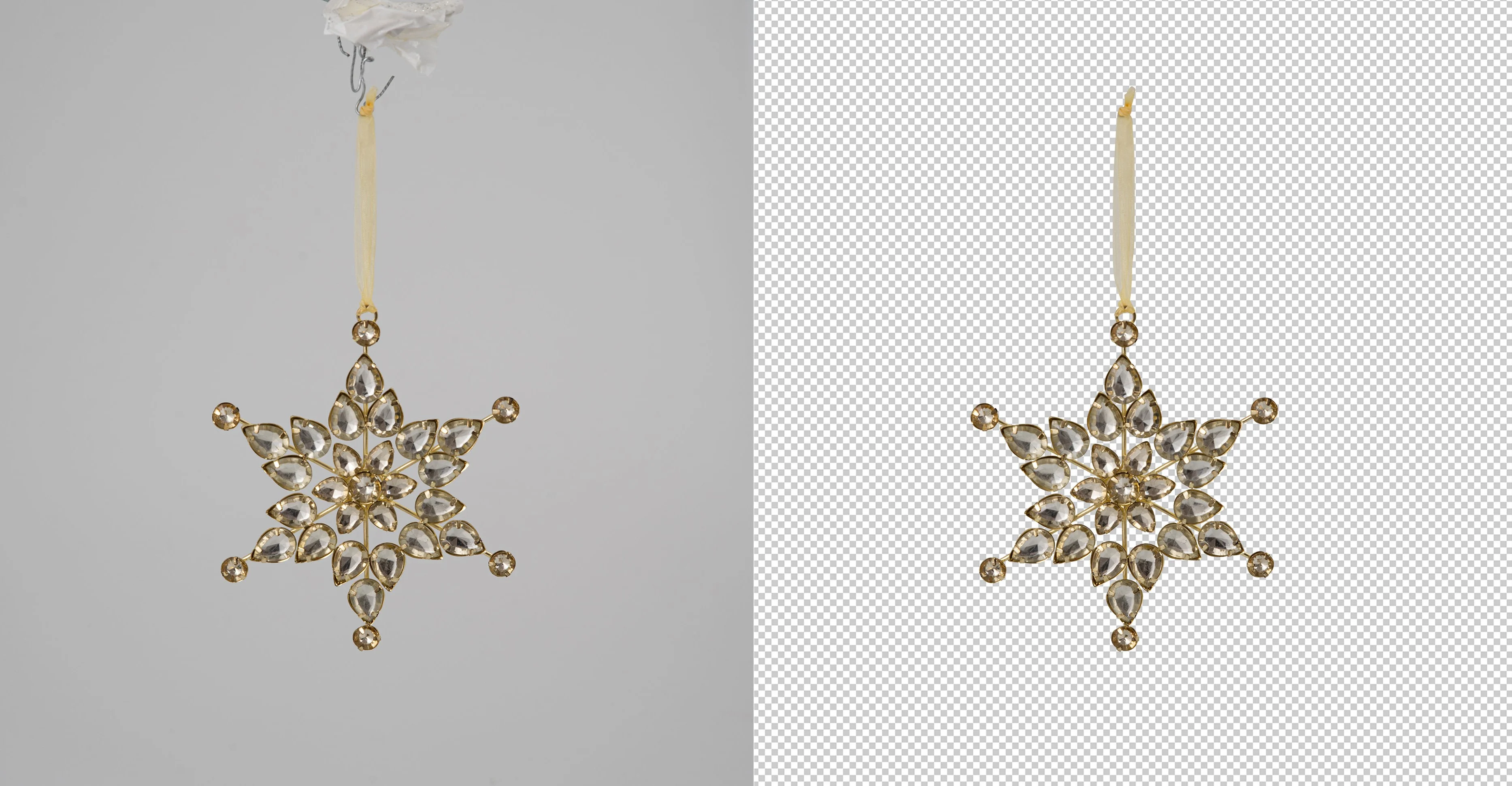 Jewelry product image with precise clipping path editing