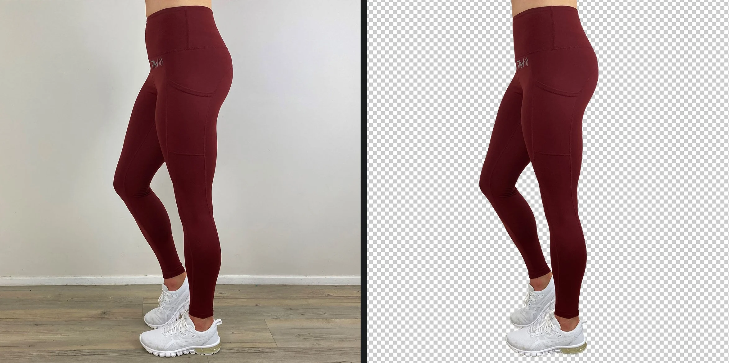 Before and after simple background cutout